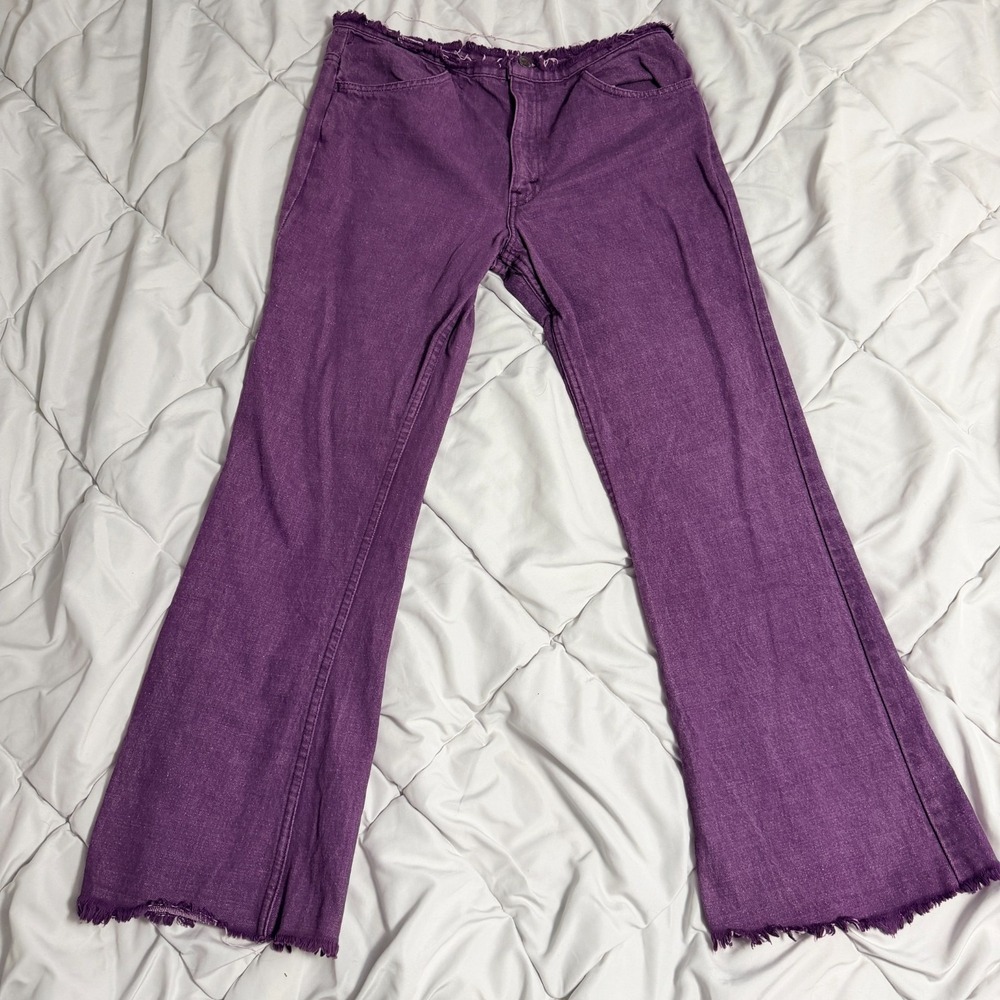 Vintage 80's Purple Levis Jeans Womens‎ 27x32 Flare Raw Hem Y2K High Rise